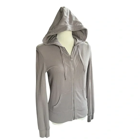 Lavender Grey Victoria's Secret Angel hoodie with sequin wings - Picture 2 of 11